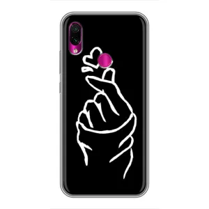 Чехлы (Знак сердечка) на Xiaomi Redmi Note 7 (Сердце на черном)