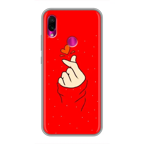Чехол с рисунком «Сердце на красном» для Xiaomi Redmi Note 7 Чехол с рисунком «Сердце на красном» для Xiaomi Redmi Note 7