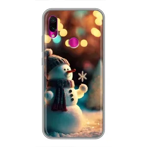 Чехлы на Новый Год Xiaomi Redmi Note 7 (Снеговик праздничный)