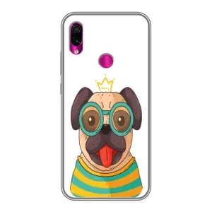 Бампер для Xiaomi Redmi Note 7 с картинкой "Песики" (Собака Король)