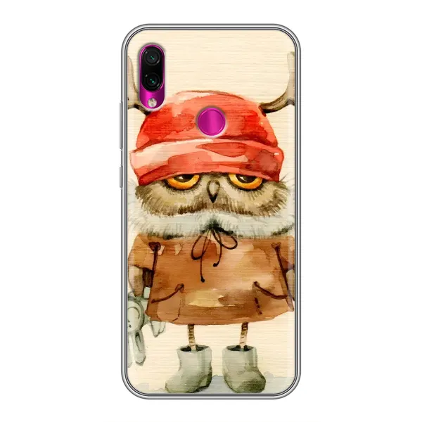 Чехол с рисунком «Сова в шапке» для Xiaomi Redmi Note 7