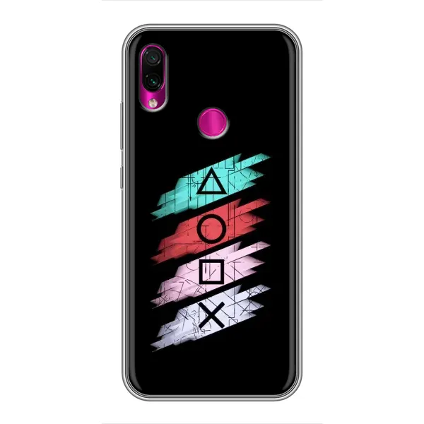 Чехол с рисунком «Значки Sony» для Xiaomi Redmi Note 7 Чехол с рисунком «Значки Sony» для Xiaomi Redmi Note 7