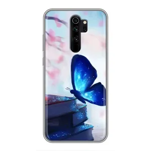 Силіконовий бампер з картинкою звірів для Xiaomi Redmi Note 8 Pro (Метелик синій)