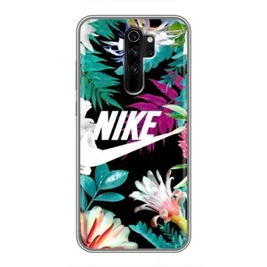 Силиконовый Чехол на Xiaomi Redmi Note 8 Pro с картинкой Nike (Цветочный Nike)
