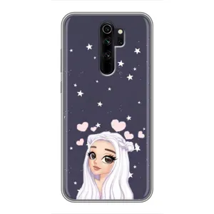 Чехол Стильные девушки на Xiaomi Redmi Note 8 Pro (Девушка и сердечки)