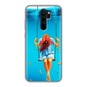 Чехол Стильные девушки на Xiaomi Redmi Note 8 Pro (Девушка на качели)
