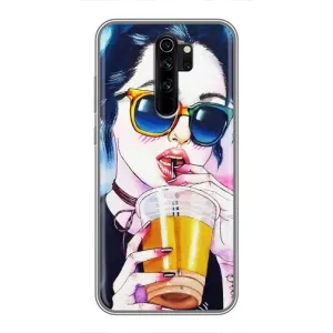 Чехол с картинкой Модные Девчонки Xiaomi Redmi Note 8 Pro (Девушка с коктейлем)