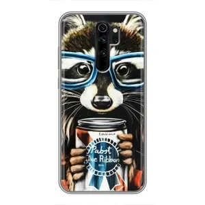 Силіконовий Чохол з Энотами на Xiaomi Redmi Note 8 Pro (Єнот в окулярах)