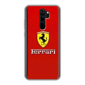 Силиконовый бампер с картинкой машины на Xiaomi Redmi Note 8 Pro (Ferrari Logo)