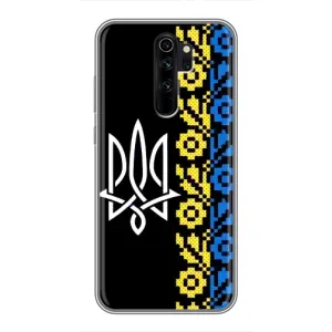 Силиконовый Чехол на Xiaomi Redmi Note 8 Pro (Герб и вышыванка)