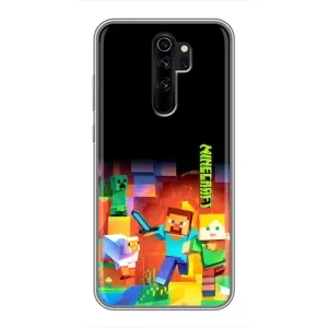 Чехлы для Xiaomi Redmi Note 8 Pro (Персонажи Майн Крафт) (Герой Майнкрафт)