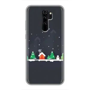 Силиконовый бампер на рождество для Xiaomi Redmi Note 8 Pro (Город зимний)