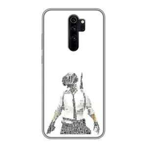 Силиконовый чехол с картинкой "Герой Pubg" на Xiaomi Redmi Note 8 Pro (Из букв)