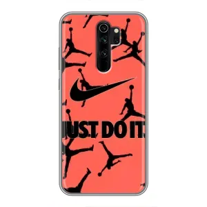 Силиконовый Чехол Nike Air Jordan на Редми нот 8 про (Just Do It)