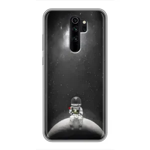 Силіконовый Чохол з принтом "Космонавти" на Xiaomi Redmi Note 8 Pro (Космонавт романтик)