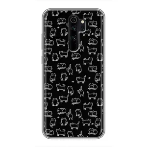 Чехол на тематику: Коты для Xiaomi Redmi Note 8 Pro (Котики на черном)