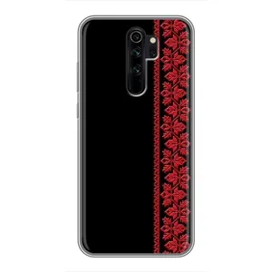 Силиконовый Чехол на Xiaomi Redmi Note 8 Pro (Красная Вышиванка)