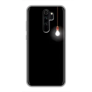 Чехол с картинками на черном фоне для Xiaomi Redmi Note 8 Pro (Лампочка)