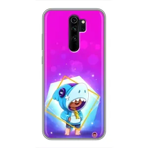Чехол Бравл Старс для Xiaomi Redmi Note 8 Pro (Леон в костюме Акулы)