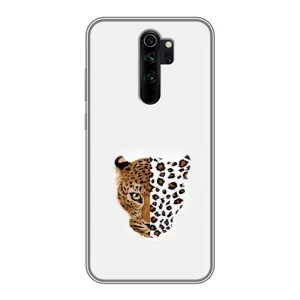 Чехол с леопардовым принтом на Xiaomi Redmi Note 8 Pro (Леопард на белом)