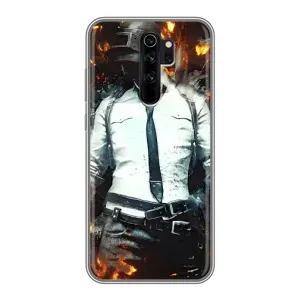 Силиконовый чехол с картинкой "Герой Pubg" на Xiaomi Redmi Note 8 Pro (Man Пубг)