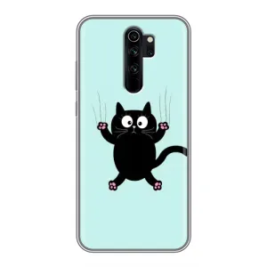 Силиконовый чехол с котиком для Xiaomi Redmi Note 8 Pro (Падающий кот)