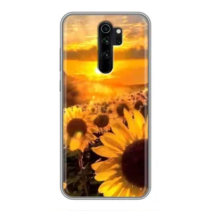 Чехол с Цветами для Xiaomi Redmi Note 8 Pro (поле подсолнухов)