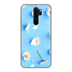 Чехол с Цветами для Xiaomi Redmi Note 8 Pro (ромашки на голубом)