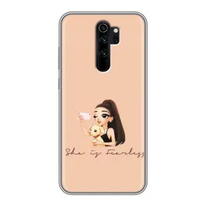 Силиконовый Чехол на Xiaomi Redmi Note 8 Pro с картинкой Стильных Девушек (С собакой)