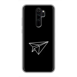 Чехол с картинками на черном фоне для Xiaomi Redmi Note 8 Pro (Самолетик)