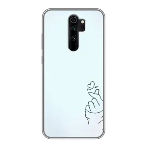 Чехлы (Знак сердечка) на Xiaomi Redmi Note 8 Pro (Сердце на голубом)