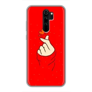 Чехлы (Знак сердечка) на Xiaomi Redmi Note 8 Pro (Сердце на красном)