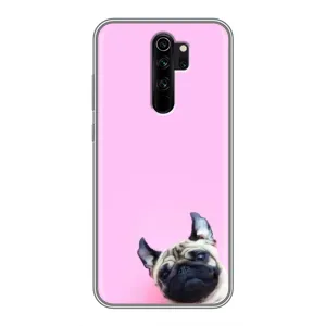 Бампер для Xiaomi Redmi Note 8 Pro с картинкой "Песики" (Собака на розовом)