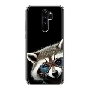 Силіконовий Чохол з Энотами на Xiaomi Redmi Note 8 Pro (Стильний Єнот)