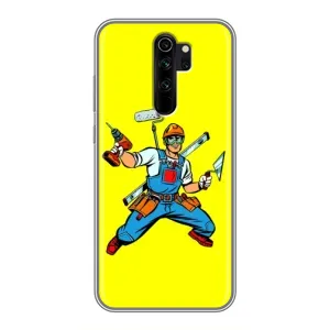 Силиконовый бампер (Работники) на Xiaomi Redmi Note 8 Pro (Строитель)