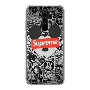Чехол с Брендами одежды на Редми нот 8 про (Supreme Маус)