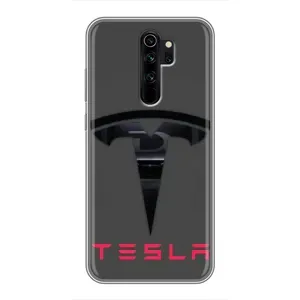 Силіконовий бампер з картинкою машини на Xiaomi Redmi Note 8 Pro (Logo TESLA)