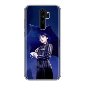 Чохол з картинкою Венсдей на Xiaomi Redmi Note 8 Pro (Венсдей з парасолькою)