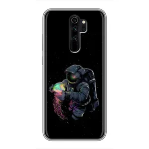 Силіконовый Чохол з принтом "Космонавти" на Xiaomi Redmi Note 8 Pro (В руках земля)