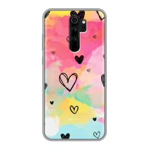 Чехлы с тематикой "Маленькие Сердечки" на Xiaomi Redmi Note 8 Pro (Яркие сердечки)
