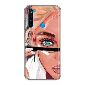 Силиконовый Чехол на Xiaomi Redmi Note 8 с картинкой Стильных Девушек (Девушка и ресницы)
