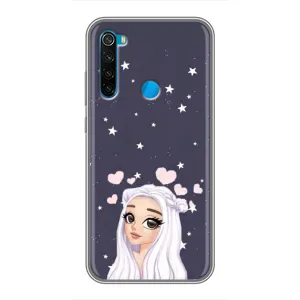 Чехол Стильные девушки на Xiaomi Redmi Note 8 (Девушка и сердечки)
