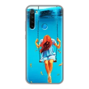 Чехол Стильные девушки на Xiaomi Redmi Note 8 (Девушка на качели)