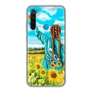 Чехол Стильные девушки на Xiaomi Redmi Note 8 (Девушка на поле)