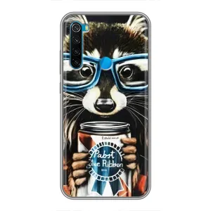 Силиконовый Чехол с Енотами на Xiaomi Redmi Note 8 (Енот в очках)