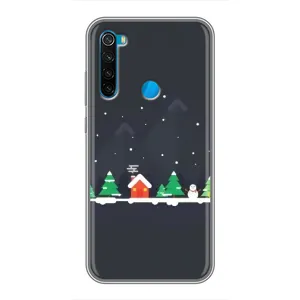 Силиконовый бампер на рождество для Xiaomi Redmi Note 8 (Город зимний)
