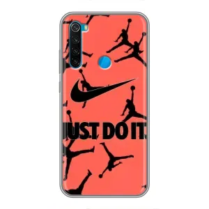 Силиконовый Чехол Nike Air Jordan на Редми нот 8 (Just Do It)