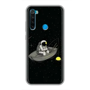 Силиконовый Чехол с принтом "Космонавты" на Xiaomi Redmi Note 8 (Космонавт на рыбалке)