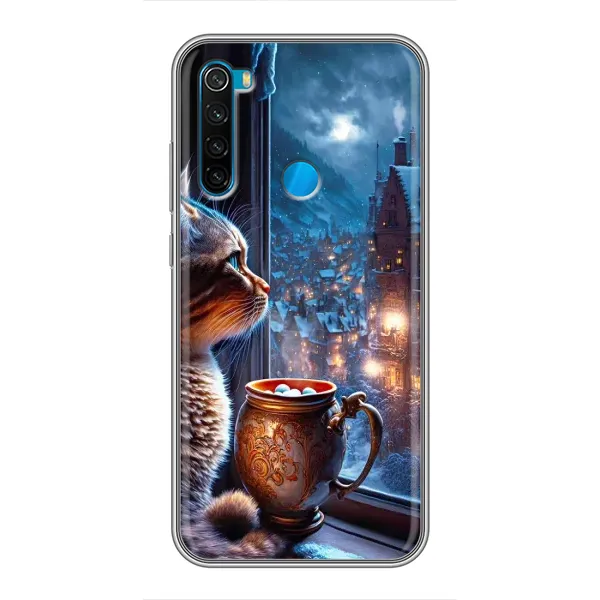 Чехол с рисунком «Кот новогодний» для Xiaomi Redmi Note 8