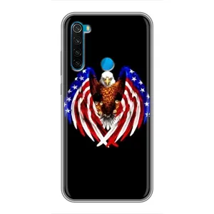 Чехол Флаг USA для Xiaomi Redmi Note 8 (Крылья США)